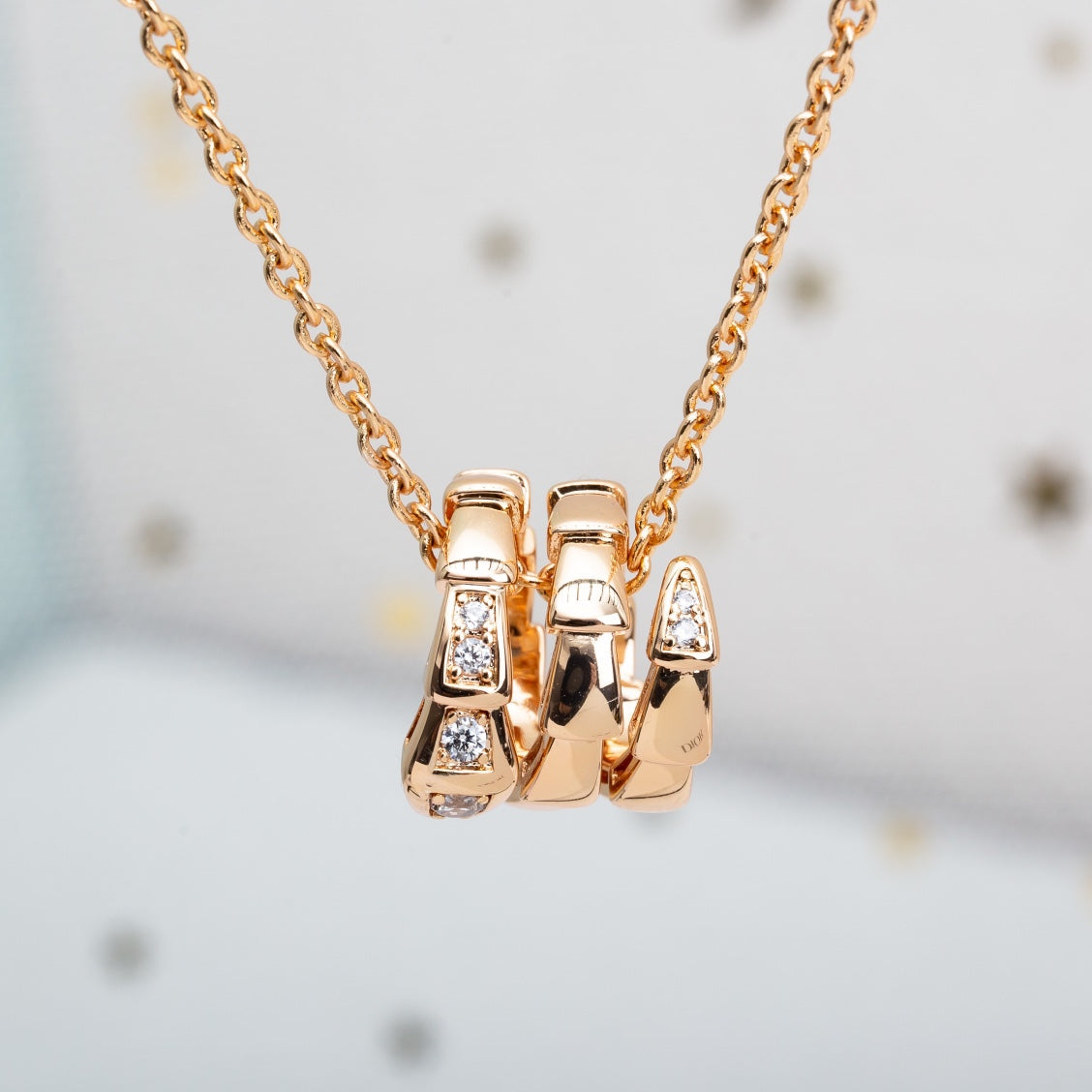 [Clover Jewellery]SERPENTI ROTGOLD-HALSKETTE MIT DIAMANT