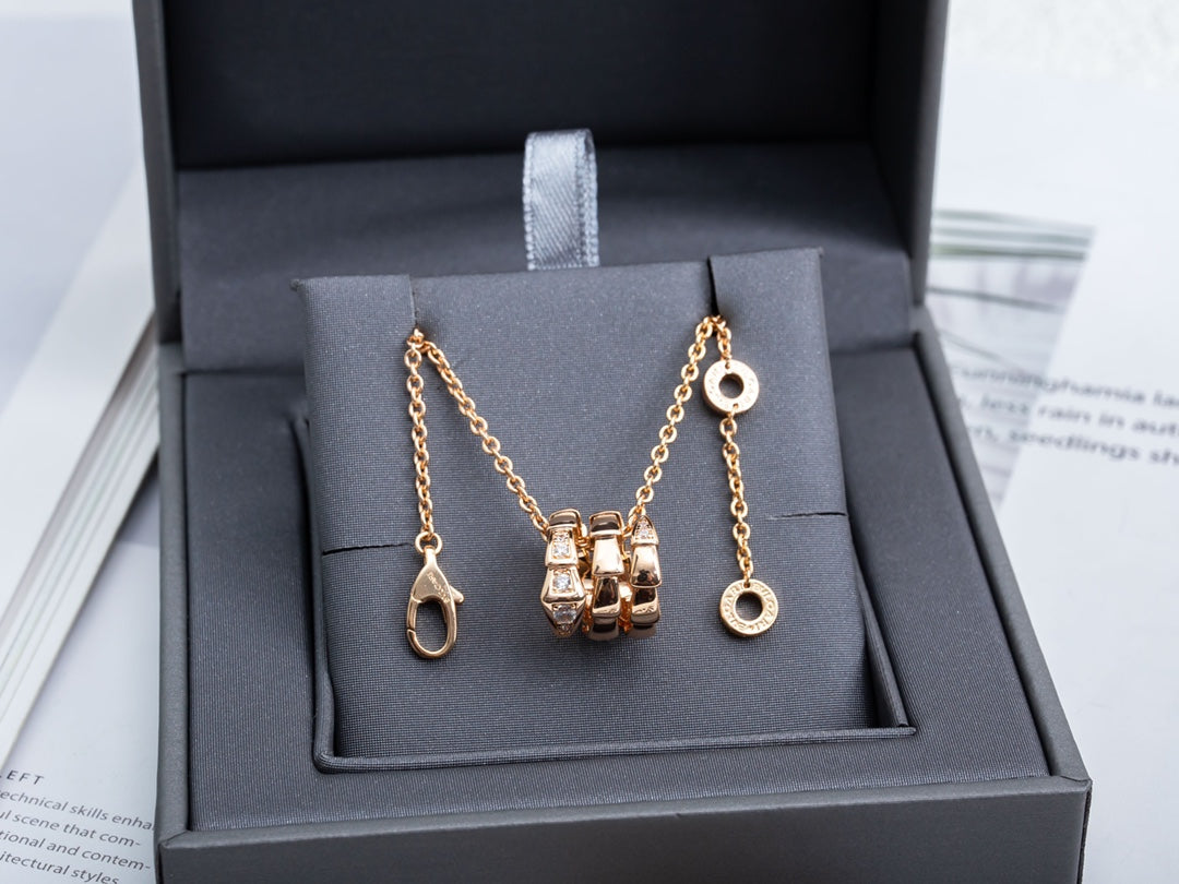 [Clover Jewellery]SERPENTI ROTGOLD-HALSKETTE MIT DIAMANT