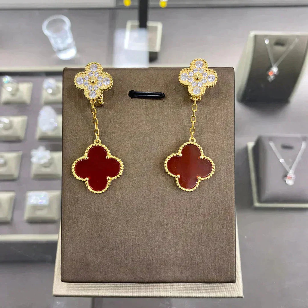 [Clover Jewelry]クローバー 2モチーフ ダイヤモンド ピアス（複数選択可）