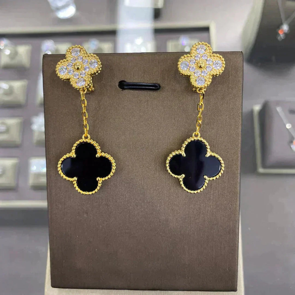 [Clover Jewelry]クローバー 2モチーフ ダイヤモンド ピアス（複数選択可）