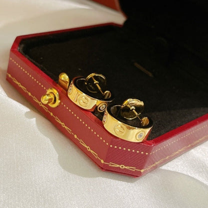 [Clover Jewelery]LOVE EARRINGS 5.7MM 2 DIAMONDS