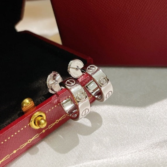 [Clover Jewelry]ラブイヤリング 5.7MM 2ダイヤモンド