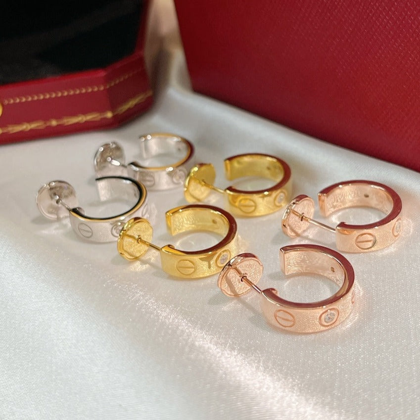 [Clover Jewelry]ラブイヤリング 5.7MM 2ダイヤモンド