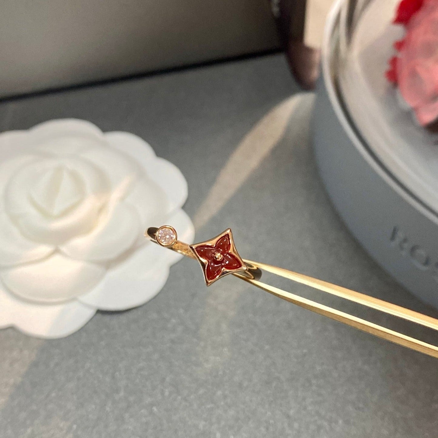 [Clover Jewelery]STAR 1 DIAMOND OPEN RING