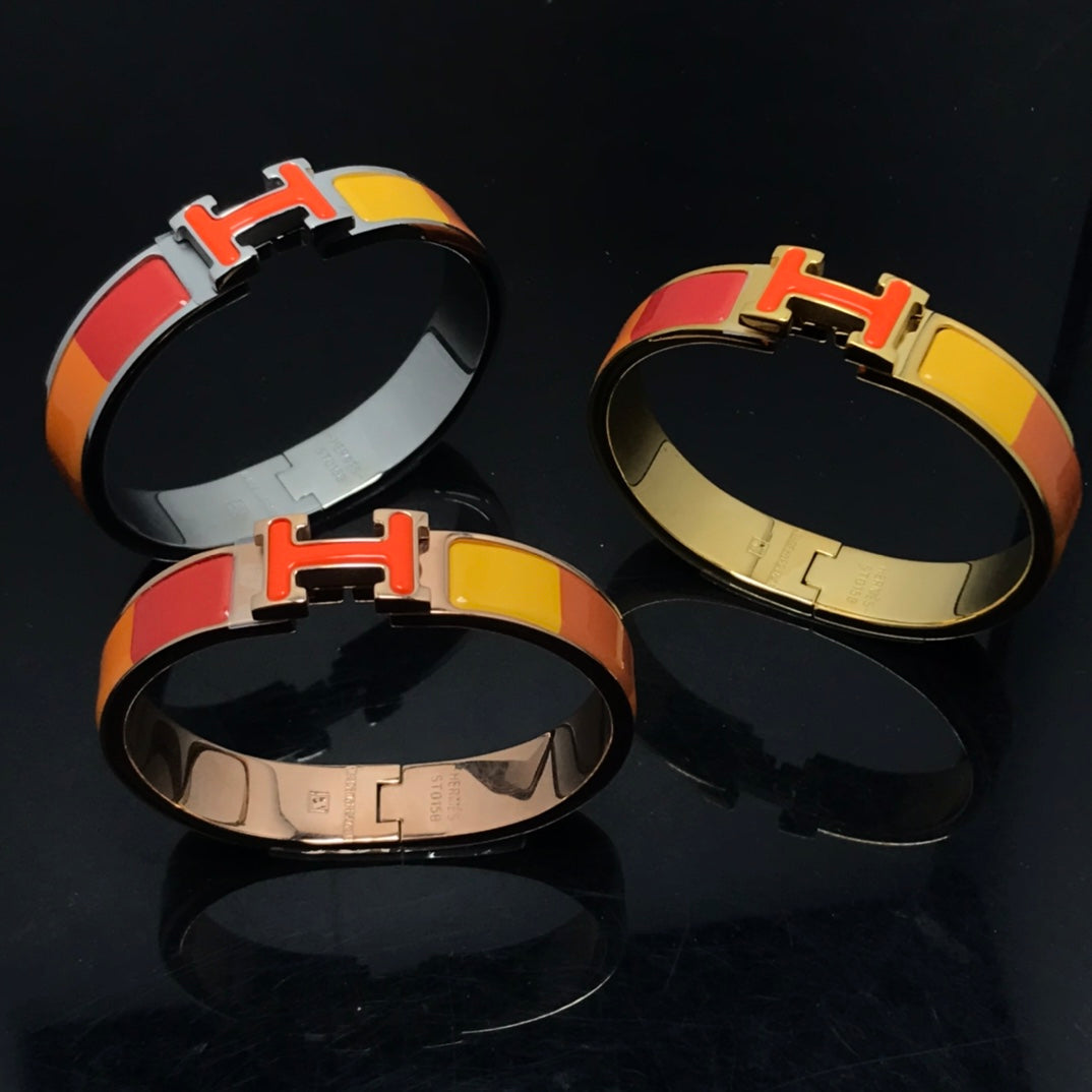 [Clover Jewelery]H BRACELET ORANGE RAINBOW CERAMIC