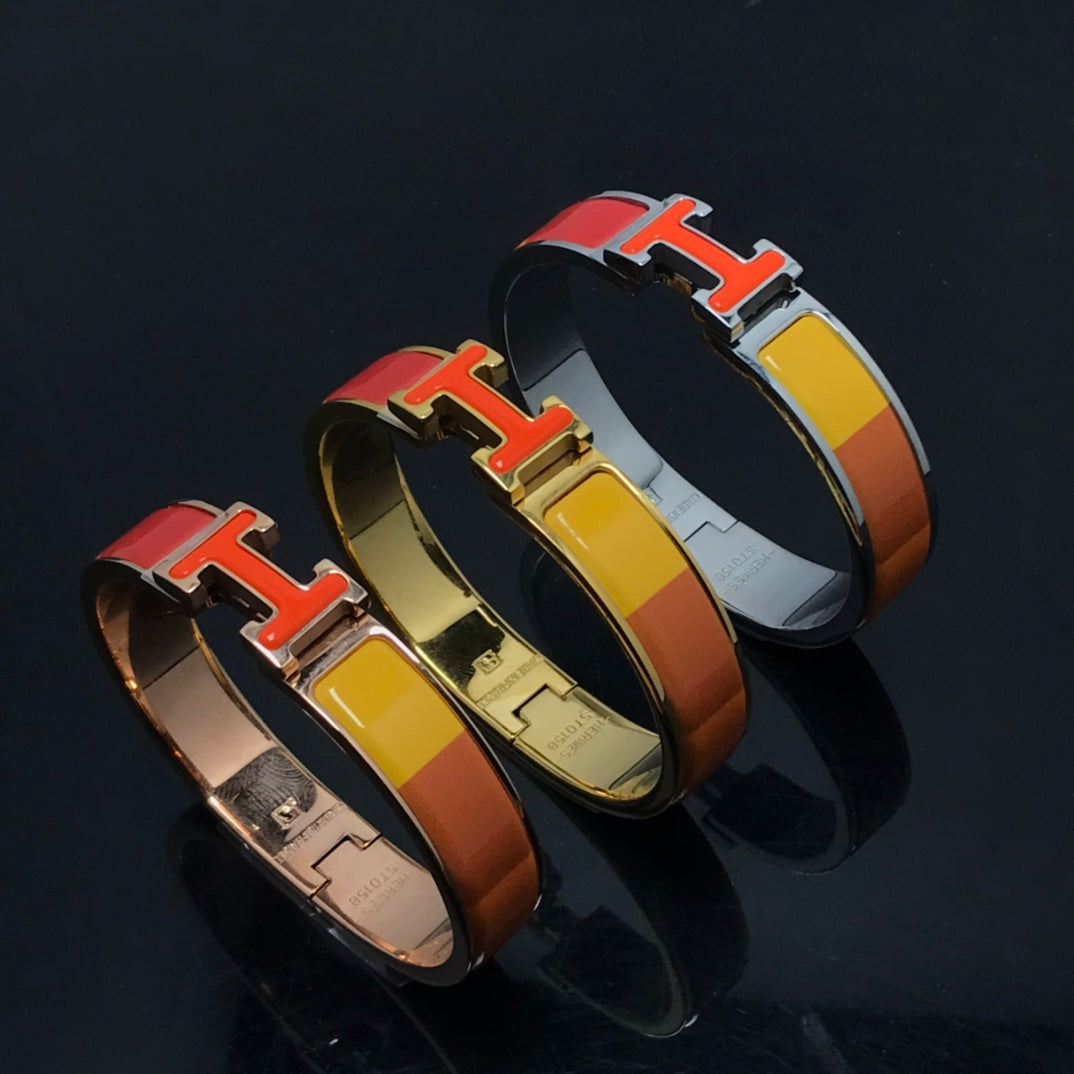 [Clover Jewelery]H BRACELET ORANGE RAINBOW CERAMIC