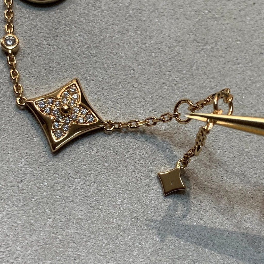 [Clover Jewelry]STAR AND SUN 4 MOTIFS GOLD DIAMONDS BRACELET