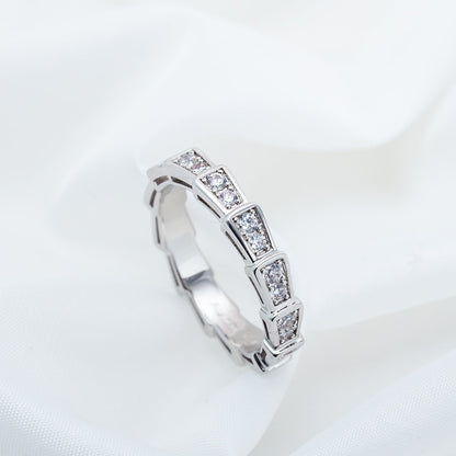 [Clover Jewelry]SERPENTI RING SILVER DIAMOND PAVED 3MM