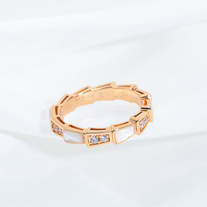 [Clover Jewelry]SERPENTI RING PINK GOLD DIAMOND MOP 3MM