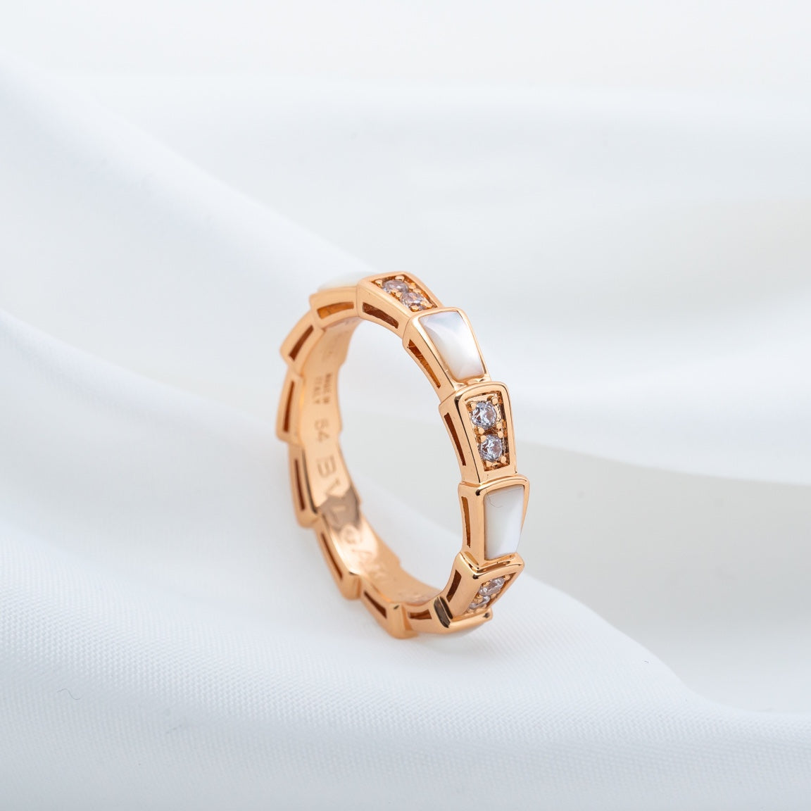 [Clover Jewelry]SERPENTI RING PINK GOLD DIAMOND MOP 3MM