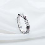 [Clover Jewelry]セルペンティ リング シルバー ダイヤモンド ブラックマザーオブパール 3MM