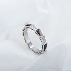 [Clover Jewelry]セルペンティ リング シルバー ダイヤモンド ブラックマザーオブパール 3MM