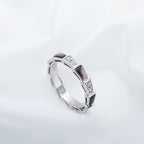 [Clover Jewelry]セルペンティ リング シルバー ダイヤモンド ブラックマザーオブパール 3MM