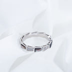 [Clover Jewelry]セルペンティ リング シルバー ダイヤモンド ブラックマザーオブパール 3MM