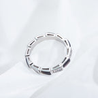 [Clover Jewelry]セルペンティ リング シルバー ダイヤモンド ブラックマザーオブパール 3MM