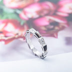 [Clover Jewelry]セルペンティ リング シルバー ダイヤモンド ブラックマザーオブパール 3MM