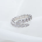 [Clover Jewelry]SERPENTI RING SILVER DIAMOND PAVED 4MM
