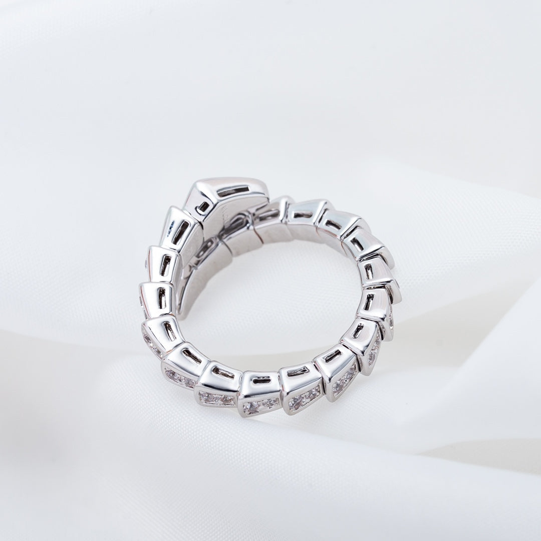 [Clover Jewelery]SERPENTI RING SILVER DIAMOND PAVED 4MM