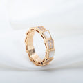 [Clover Jewelry]SERPENTI RING PINK GOLD MOP DIAMOND PAVED 4MM