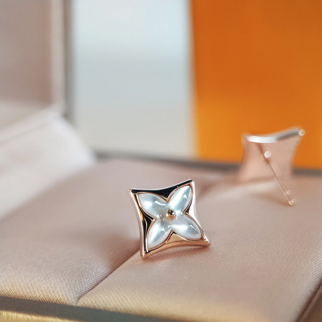 [Clover Jewelry]STAR MOP ピンクゴールドピアス