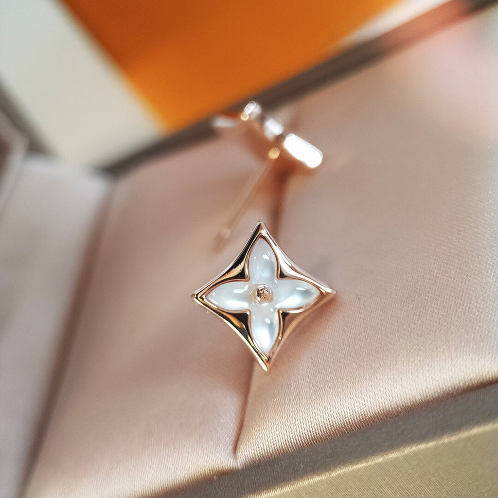 [Clover Jewelry]STAR MOP ピンクゴールドピアス