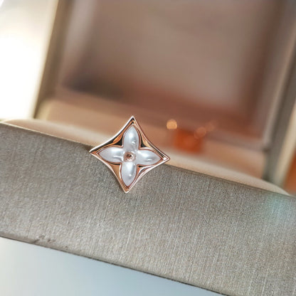 [Clover Jewelery]STAR MOP PINK GOLD EARRINGS