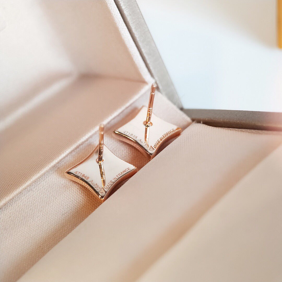[Clover Jewelry]STAR MOP ピンクゴールドピアス