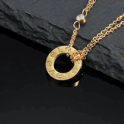 [Clover Jewelery]LOVE NECKLACE 16MM 2 DIAMONDS
