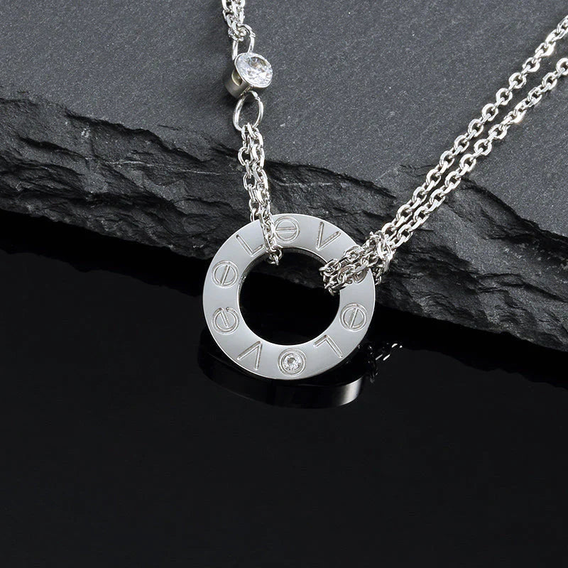 [Clover Jewelry]LOVE NECKLACE 16MM 2 DIAMONDS