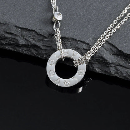 [Clover Jewelery]LOVE NECKLACE 16MM 2 DIAMONDS