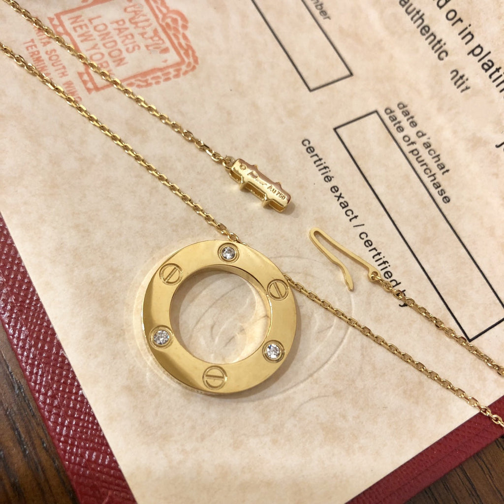 [Clover Jewelry]LIEBESKETTE 16MM 3 DIAMANTEN