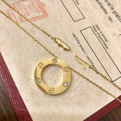 [Clover Jewelery]LOVE NECKLACE 16MM 3 DIAMONDS