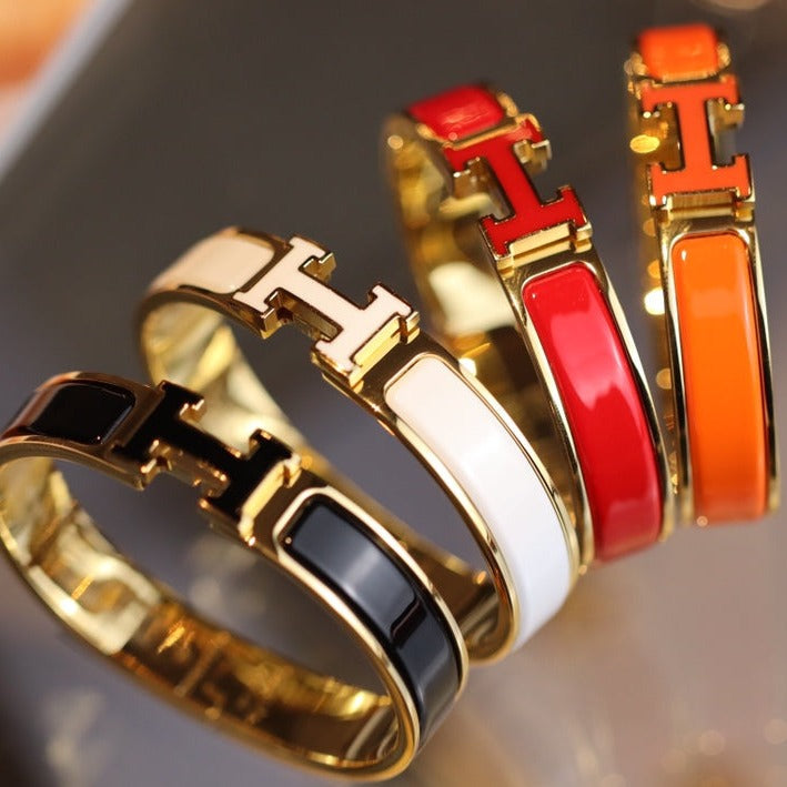 [クローバージュエリー]H ブレスレット 12MM ゴールド