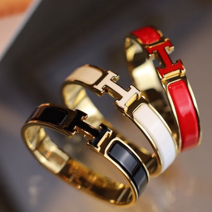 [クローバージュエリー]H ブレスレット 12MM ゴールド