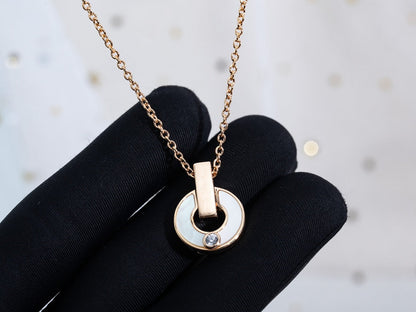 [Clover Jewelery]GARI NECKLACE PINK GOLD MOP