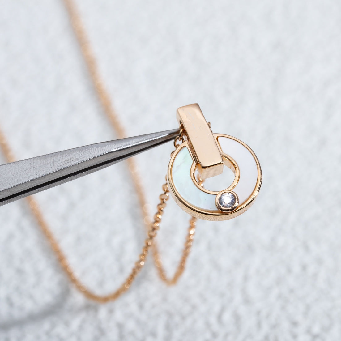 [Clover Jewelery]GARI NECKLACE PINK GOLD MOP