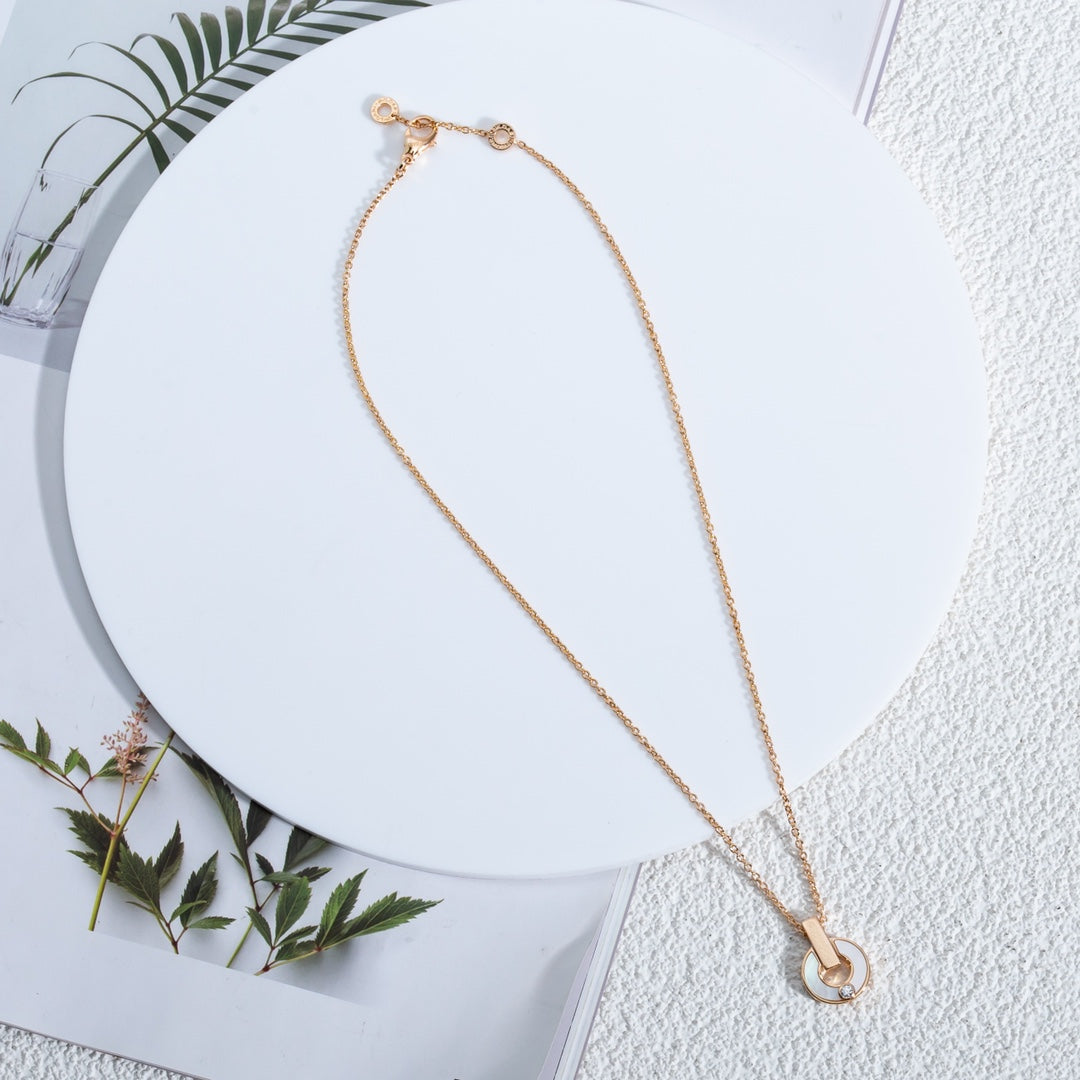 [Clover Jewelery]GARI NECKLACE PINK GOLD MOP
