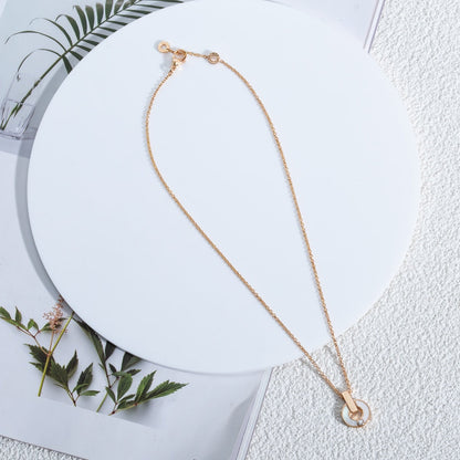 [Clover Jewelery]GARI NECKLACE PINK GOLD MOP