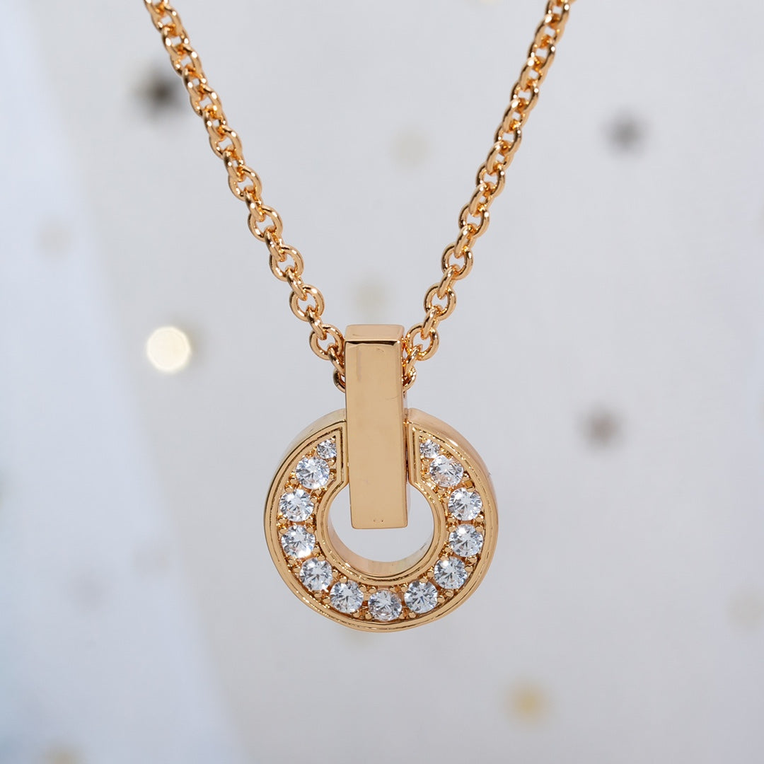 [Clover Jewelery]GARI NECKLACE PINK GOLD DIAMOND