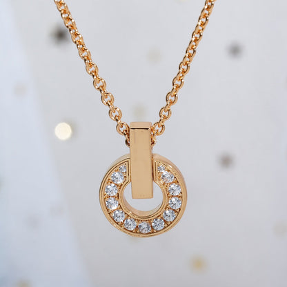 [Clover Jewelery]GARI NECKLACE PINK GOLD DIAMOND