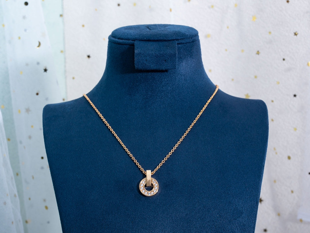 [Clover Jewelery]GARI NECKLACE PINK GOLD DIAMOND