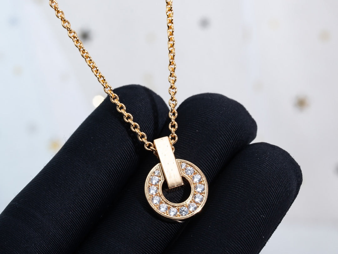 [Clover Jewelery]GARI NECKLACE PINK GOLD DIAMOND