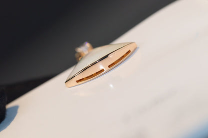 [Clover Jewelery]DREAM NECKLACE WHITE MOP PINK GOLD 1 DIAMOND