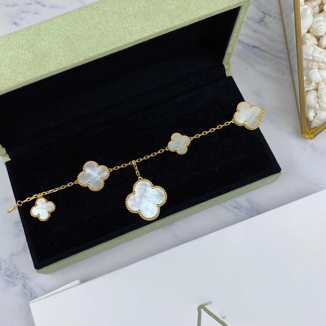 [Clover Jewelery]MAGIC CLOVER MOP GOLD BRACELET 5 MOTIFS