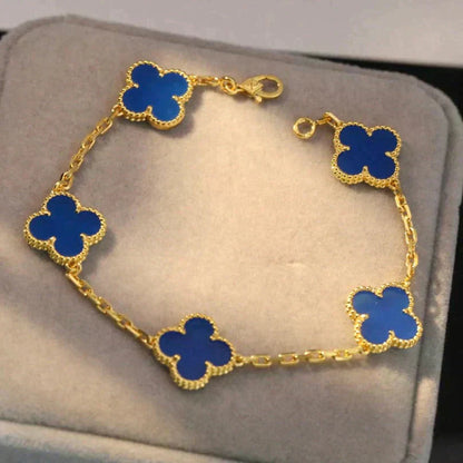 [Clover Jewelery]CLOVER 5 MOTIFS BLUE AGATE BRACELET