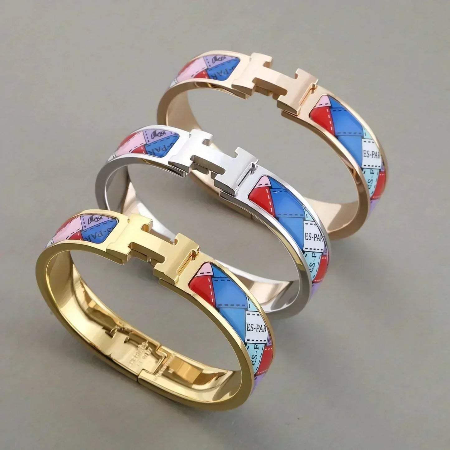 [Clover Jewelery]H BRACELET DOTTED BORDER 12MM