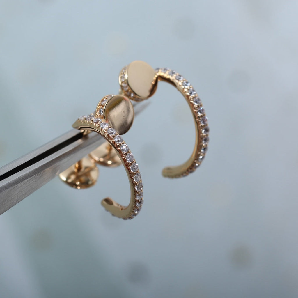 [クローバー・ジュエリー]ジュスト イヤリング 12.75MM ピンクゴールド ダイヤモンド