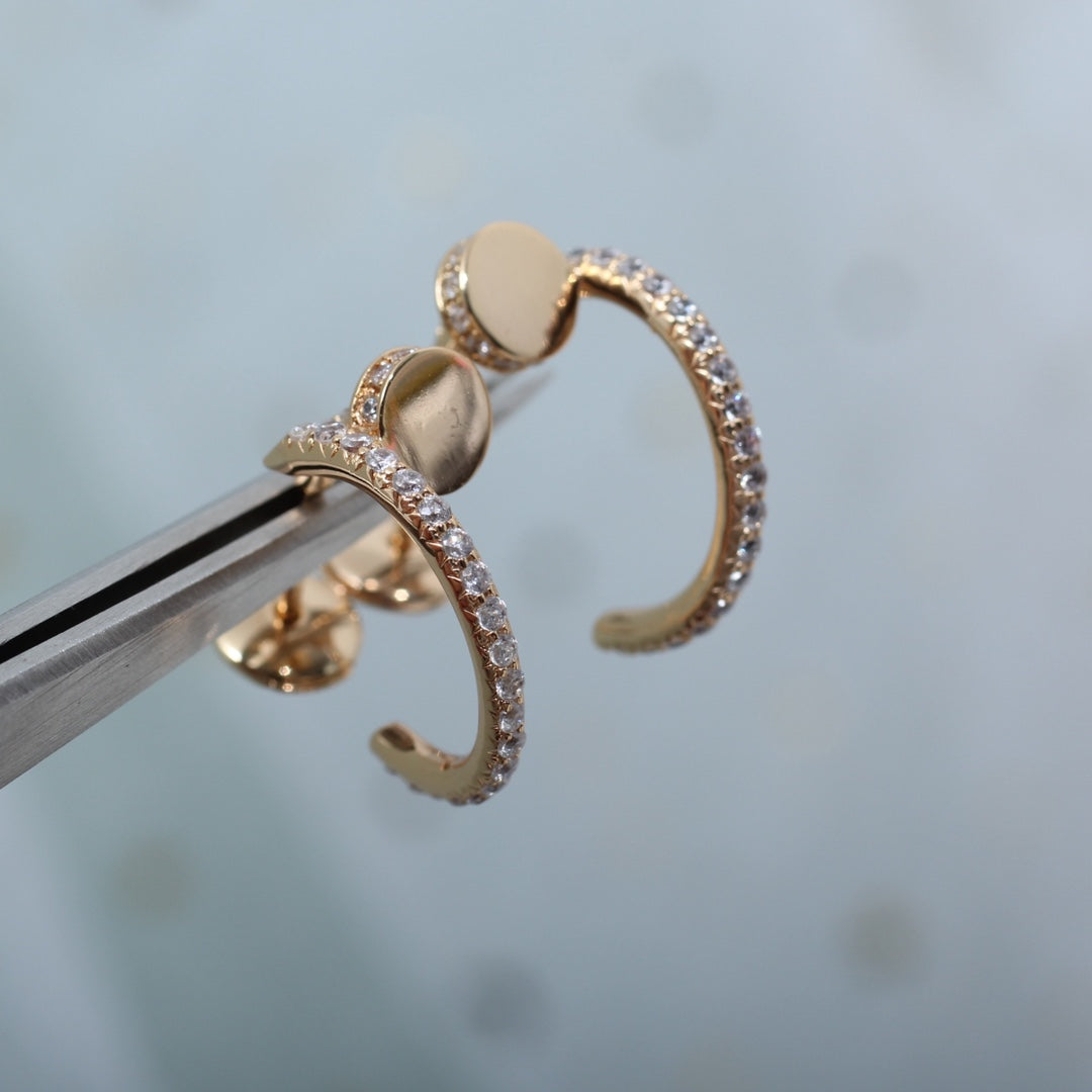 [Clover Jewelry]JUSTE EARRINGS 12.75MM PINK GOLD DIAMOND