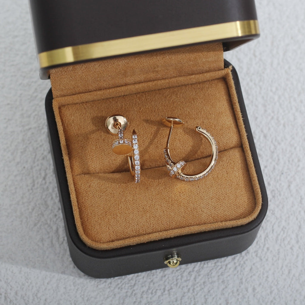 [クローバー・ジュエリー]ジュスト イヤリング 12.75MM ピンクゴールド ダイヤモンド