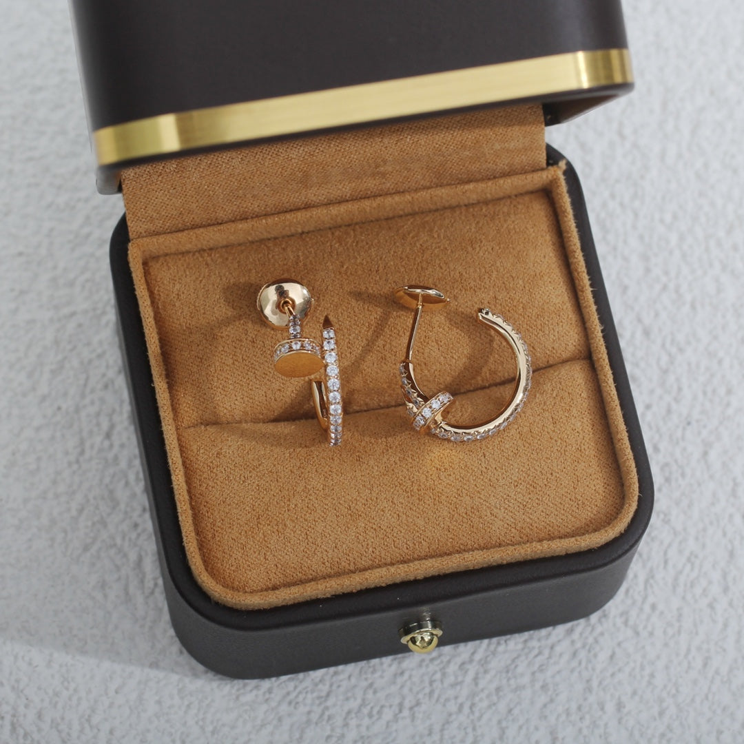 [Clover Jewelry]JUSTE EARRINGS 12.75MM PINK GOLD DIAMOND